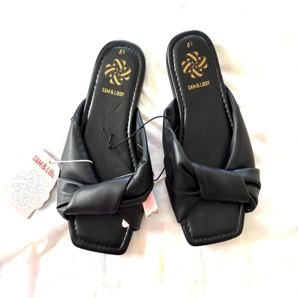 NWT Sam & Libby Black Sandals Slip On SZ 8.5 - Picture 4 of 11
